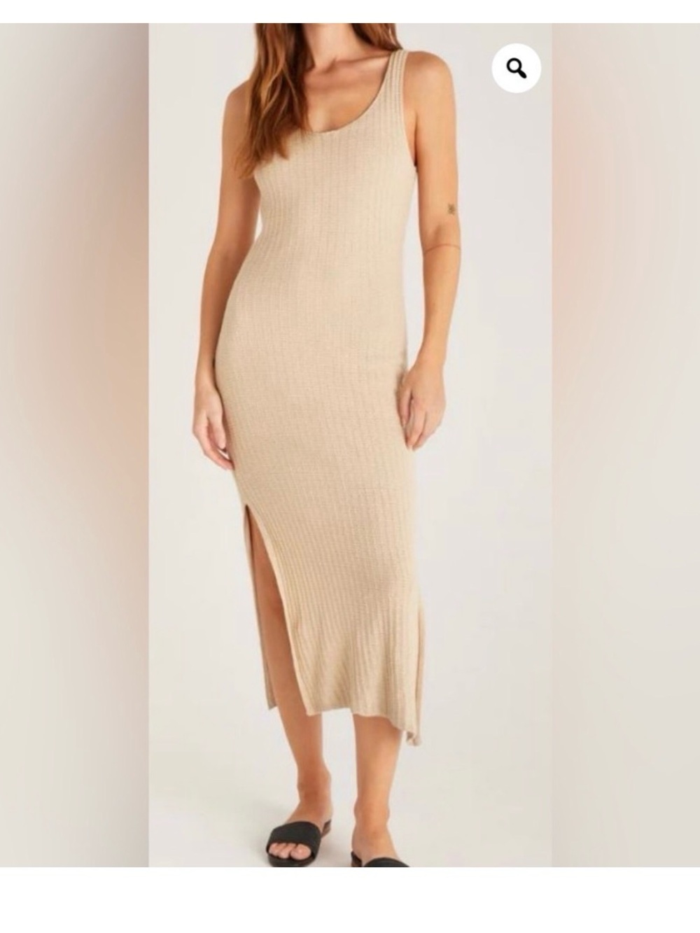 Z Supply Ribbed Tank Midi Dress in Taupe